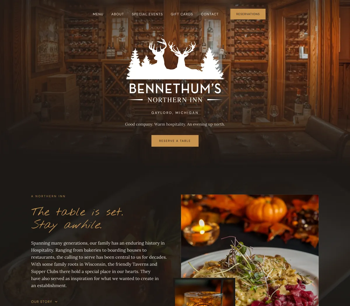 The old website of Bennethum's Northern Inn, as it is today