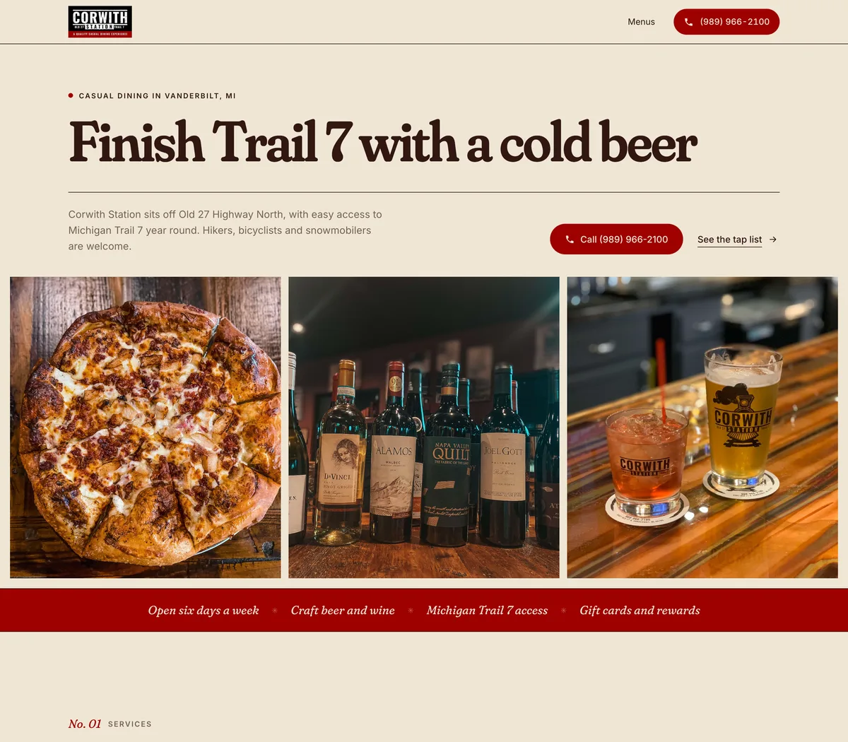 The new one-page site Reelsite built for Corwith Station
