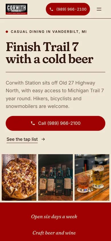 The new site for Corwith Station on a phone