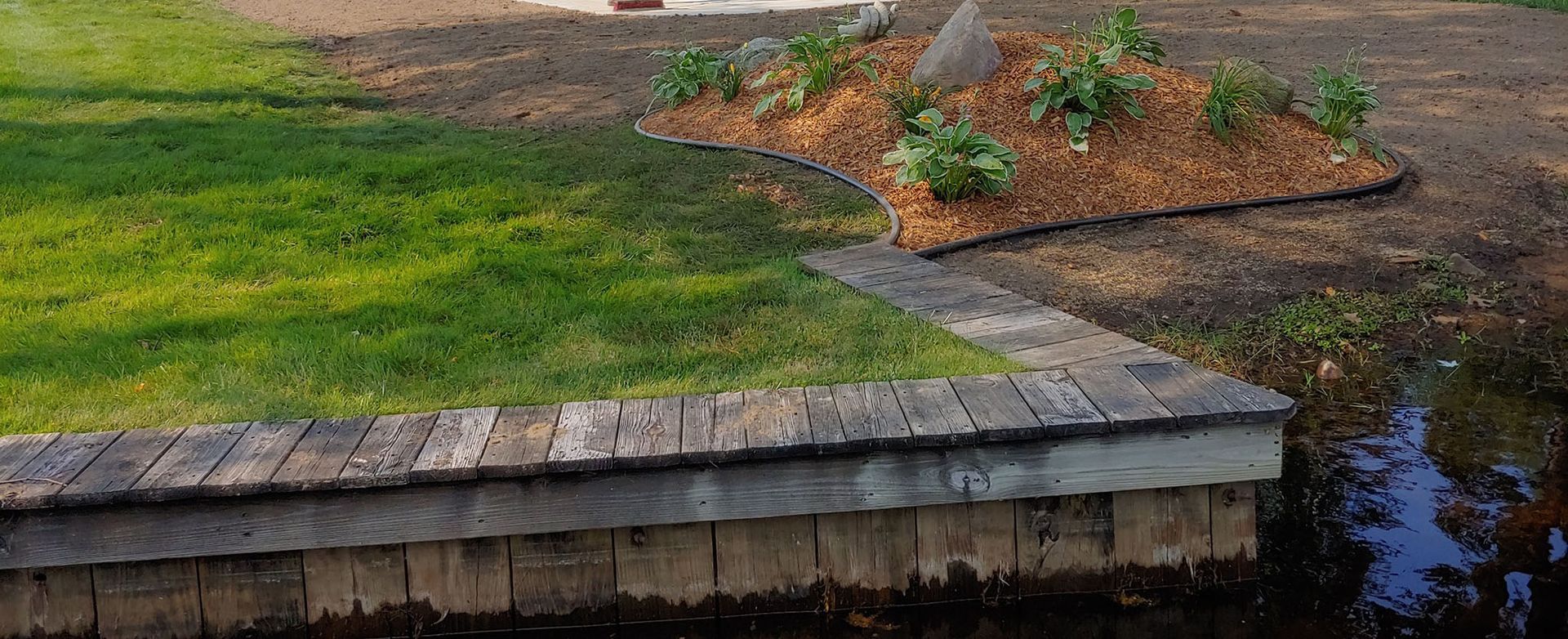 Stone patio or walkway built into a landscape